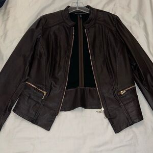 Women's Dark Brown Leather Jacket